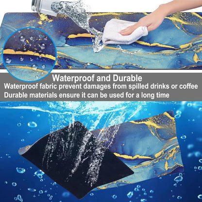 Mouse Pad, Large Alcohol Ink Art Desk Mat, Extended Non-Slip Gaming Keyboard Mousepad Desk Pad, Thick Stitched Edges Waterproof Mouse Mat 31.5"x15.7" (Abstract Fluid Art Painting)