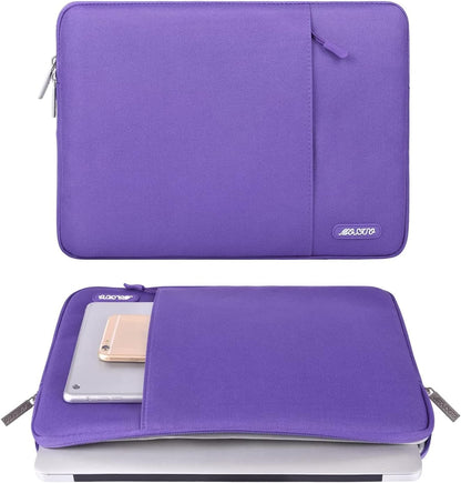 MOSISO Laptop Case 13.3 inch, 13-13.3 inch Laptop Sleeve Compatible with MacBook Air/Pro 13 / Pro 14, HP Dell ASUS Lenovo Notebook, Polyester Vertical Computer Sleeve Bag with Pocket, Ultra Violet