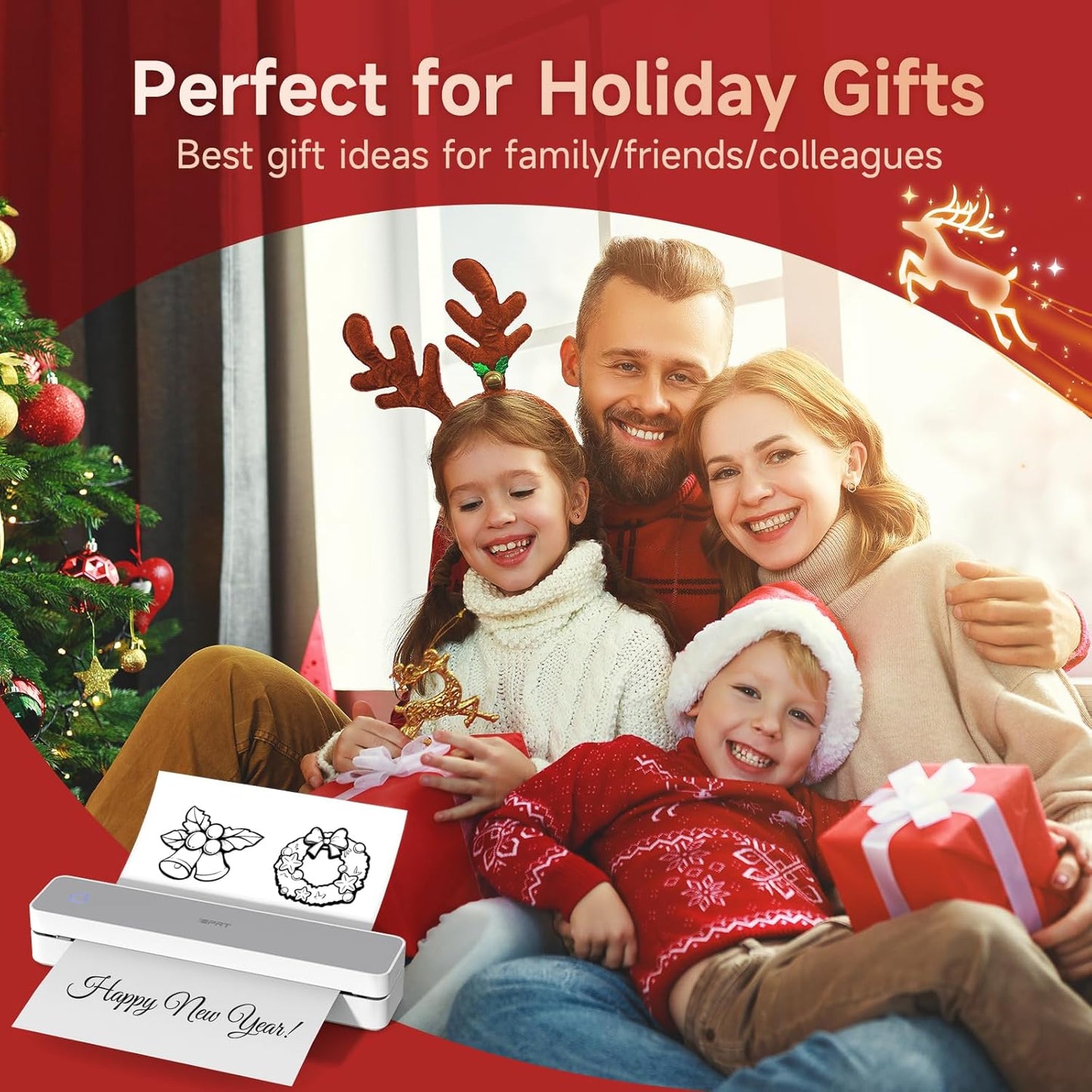 iDPRT Portable-Printer Wireless for Travel, 300DPI Inkless Thermal Small Printers for Home Use, Office, Vehicles, Mobile Bluetooth Printer Supports 8.5" x 11" US Letter, for Smartphone & PC,White