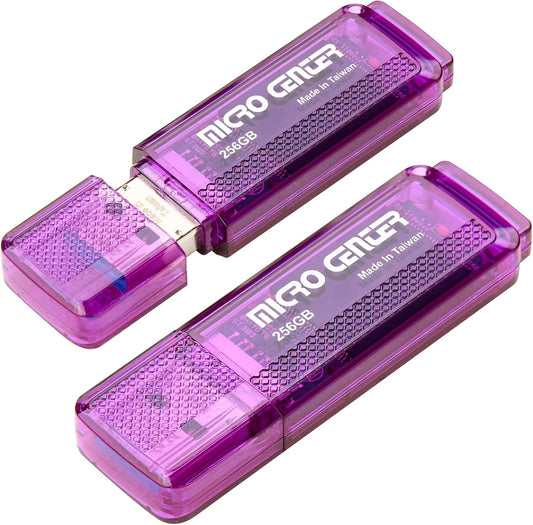 INLAND Micro Center Super Speed 256GB 2-Pack Ultra Flash Drive USB 3.0/USB3.1 Gen1 Memory Stick with Keychain Thumb Drive Photo Stick Jump Drive