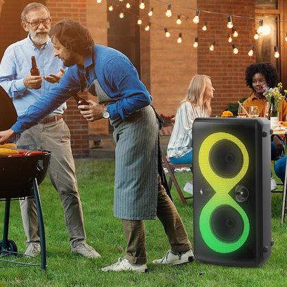 Monster Cycle Plus Bluetooth Speaker, 380W High Power Portable Party Speaker with 7 Lighting Effects, 108dB Loud Stereo Sound, 24H Playtime, Speakers with Subwoofer for Outdoor, Party