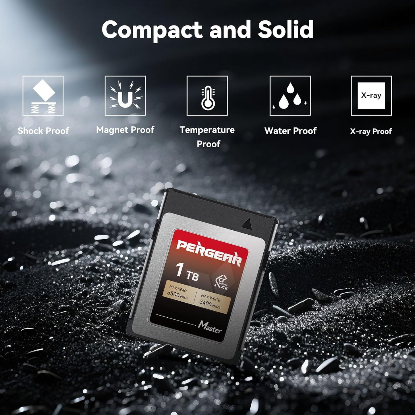 PERGEAR 1TB Cfexpress 4.0 Type B Memory Card(Master Series),3500MB/s Write Speed & 3400MB/s Read Speed,8k RAW Video Recording & Photo,Compatible with C500 Mark III,1DX Mark III;Z6,Z7II,Z9,D850;DC-S1