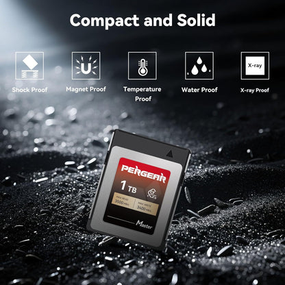 PERGEAR 1TB Cfexpress 4.0 Type B Memory Card(Master Series),3500MB/s Write Speed & 3400MB/s Read Speed,8k RAW Video Recording & Photo,Compatible with C500 Mark III,1DX Mark III;Z6,Z7II,Z9,D850;DC-S1