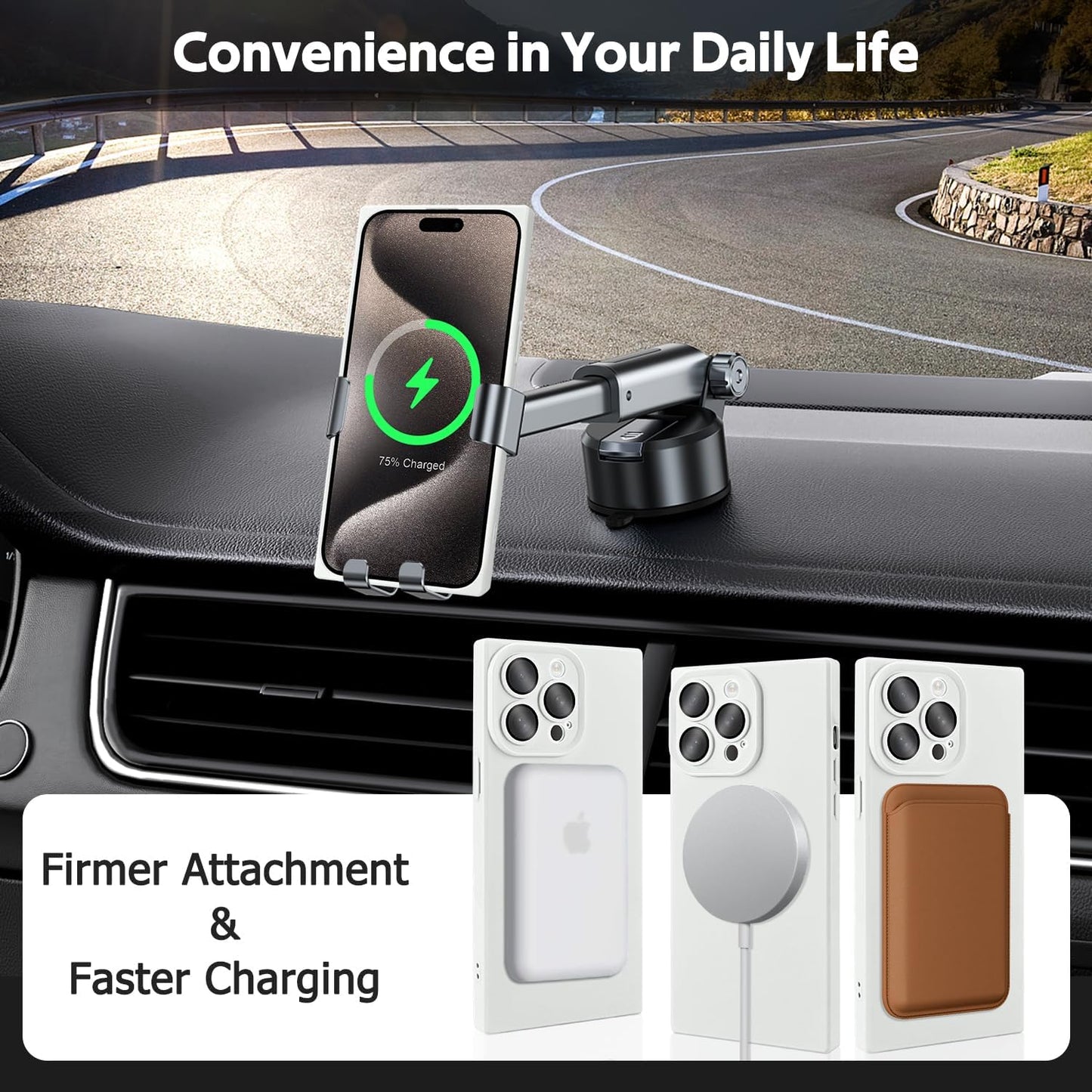 Designed for iPhone 15 Pro Max Case Compatible with Magsafe Cover Camera Lens Protector Military Grade Protection Shockproof Soft TPU Slim Magnetic Phone Case for iPhone 15 Pro Max White