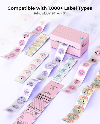 MUNBYN Bluetooth Thermal Label Printer, 130B Wireless 4x6 Shipping Label Printer for Shipping Packages Small Business Office or Home, Compatible with iPhone Android iPad Windows macOS Chrome Etsy eBay