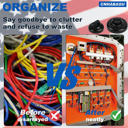 Magnet Zip Tie Mount Magnetic Zip Ties Mount Clips Base Holder Strong Multipurpose Wire Cable Holder Mount Wire Clips Management for Home Office Marine Electrical Wiring (12 Pcs, D19 Small)