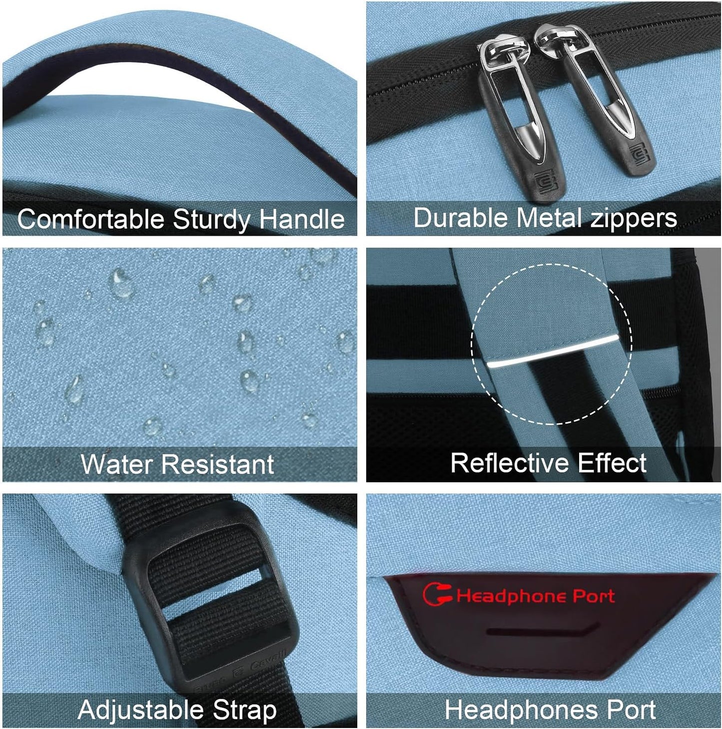 Laptop Backpack,Business Travel Anti Theft Slim Durable Laptops Backpack with USB Charging Port,Water Resistant College Computer Bag for Women & Men Fits 15.6 Inch Laptop and Notebook-Pale Blue