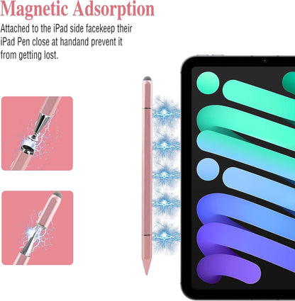 3 in 1 Universal Stylus Pen for Touchscreen,High Sensitivity & Precision Capacitive Stylus Pen for iPad Suitable for All Touch Screens of iPhone/iPad/Android/Samsung Galaxy/Tablets-Pink