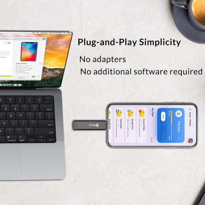 YPANX 1 TB Pro Portable SSD, 1000MB/s Speed, USB 3.2 Gen 2 + Type C Dual-Port, Lightweight External SSD for iPhone 15/16/Pro, Android, Windows, Mac, Tablets