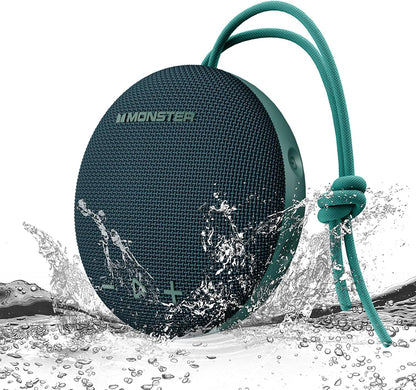 Monster Bluetooth Speaker, IPX8 Shower Speaker Waterproof, Bluetooth 5.4 with Loud HD Sound and Robust Bass, Extra Long Playtime Punchy, for Home, Beaches Portable Wireless Outdoor Speakers