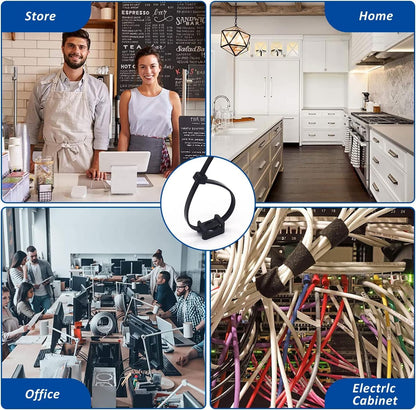 Cable Zip Tie Mounts Kit - 120 Set Wire Cable Clips Organizer Holders with 8" Cable Ties, Saddle Type Mounts Base and Tapping Screw, White