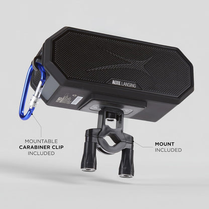 Altec Lansing Loud Portable Speakers Bluetooth Wireless Waterproof - MultiColor LED, 20 Hour Playtime, Mount Included | HydraBLAST 2.0 Magnetic Bluetooth Speaker for Travel, Home and Outdoor Adventure