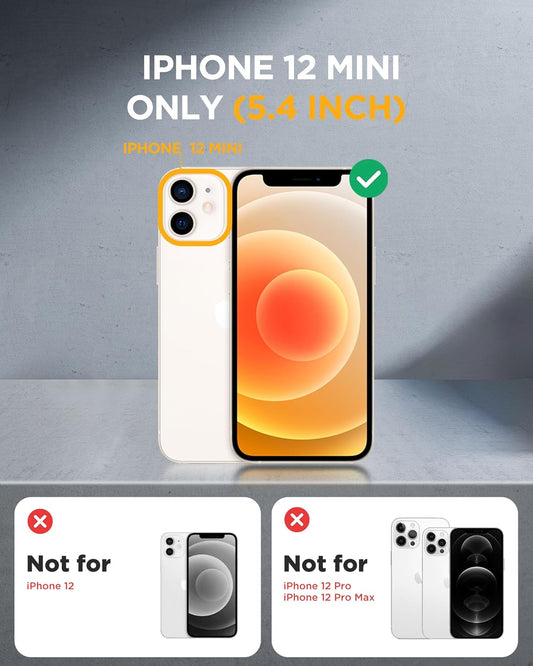 Miracase Magnetic for iPhone 12 mini Case, [360 Full-Body Protection & Complete Camera Guard], Drop & Scratch-Resistant, Shockproof, Stylish Clear iPhone Case, iPhone 12 mini Cover, Black