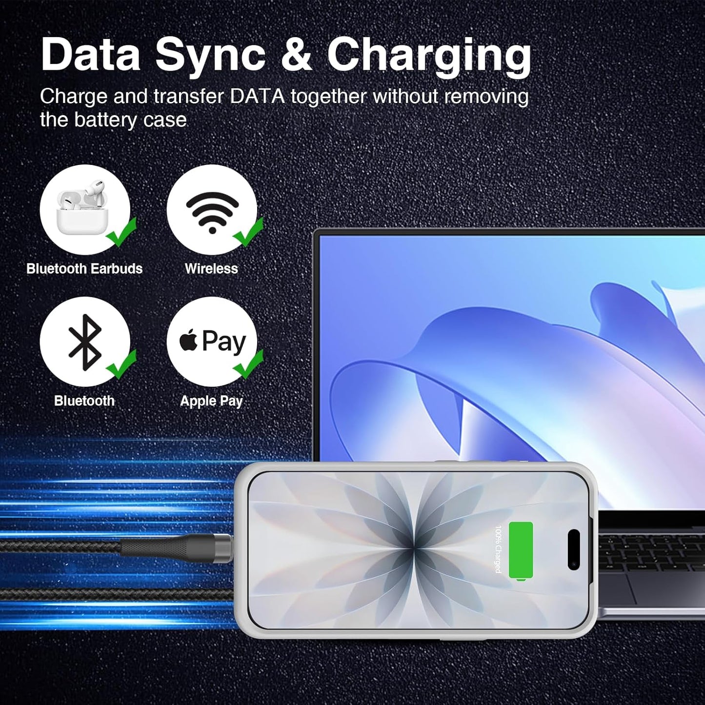 GIN FOXI Battery Case for iPhone 17, Charging Case Charger 8500mAh Ultra-Slim Lightweight Powerful Battery Pack 15W Fast Rechargeable Anti-Fall TPU Juice Box for iPhone 17 (6.3") Grey