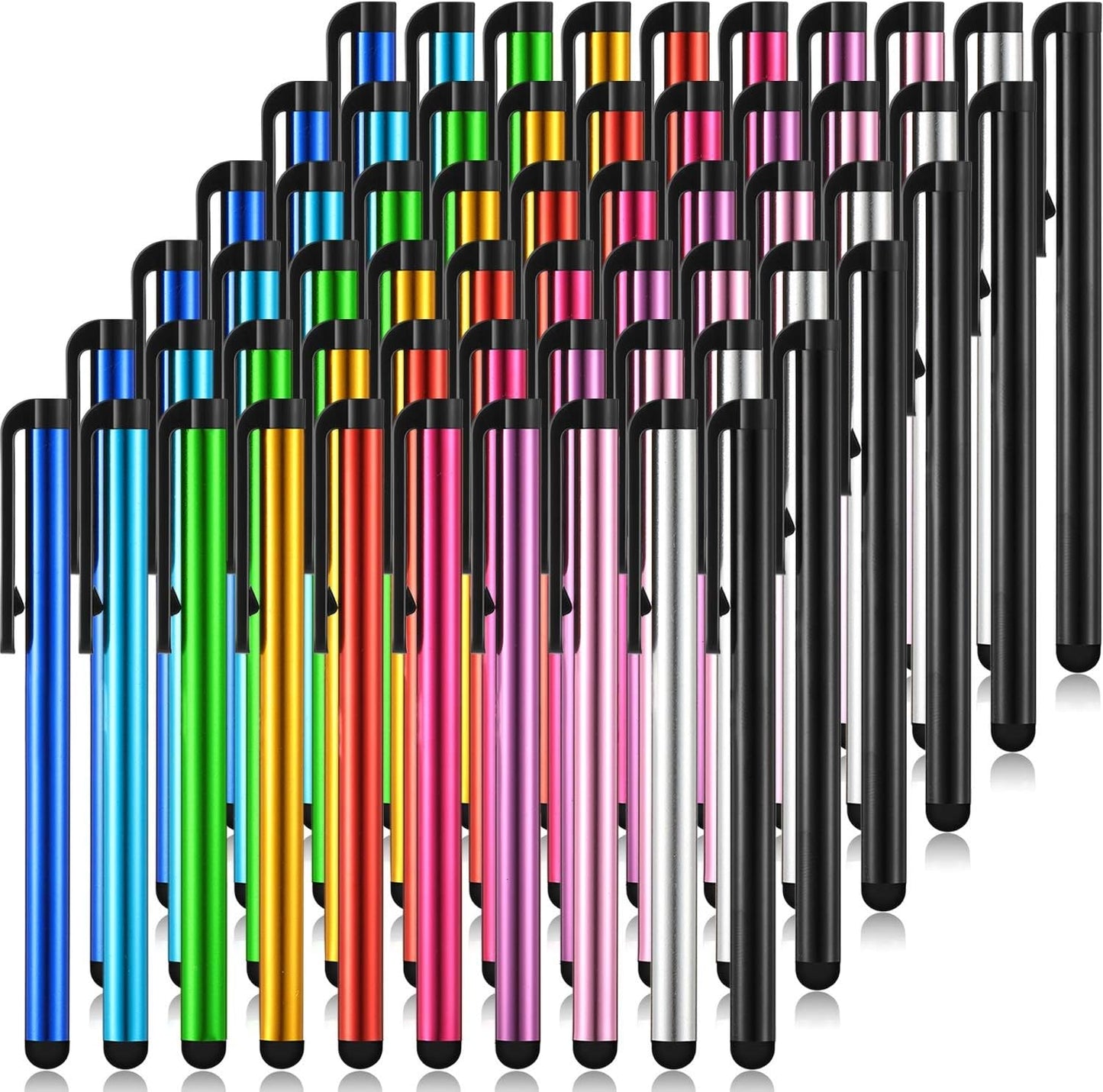 Outus 60 Pieces Stylus Pens Slim Capacitive Stylus Touch Pens for Universal Touch Screens Devices, Compatible with iPhone, iPad, Tablet (10 Colors)