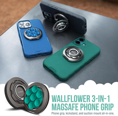 Smartish® MagSafe Suction Mount - WallFlower - 3 in 1 Reversible Magnetic Phone Grip Finger Loop, Suction Mount, Kickstand w/Universal MagSafe Adapter Kit for Apple iPhone - So Jaded