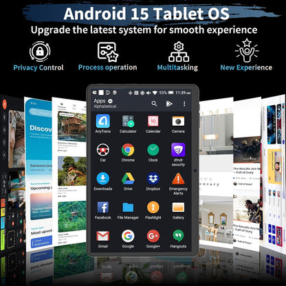 Android 15 Tablet, 26GB + 256GB (2TB Expandable), 10.1-inch Tablet with Keyboard, 8000 mAh Battery, BT 5.0, 5G WiFi, Widevine L1, 2-in-1 Tab with Mouse, Protective Case，Stylus（Green）