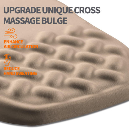 Ergonomic Slope Mouse Pad Wrist Support, Wrist Rest Mousepad for Carpal Tunnel Pain Relief with Massage Bulge and Slow Rebound Memory Foam (12x8 inch, Sand Color)