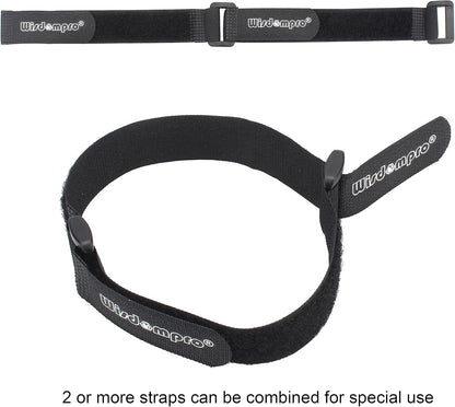 16 Pack Mixed Size Hook and Loop Reusable Fastening Cable Straps Tie by Wisdompro - Reusable, Durable Functional Ties to Keep Your Home, Office, Workspace from Tangled Messes of Cords