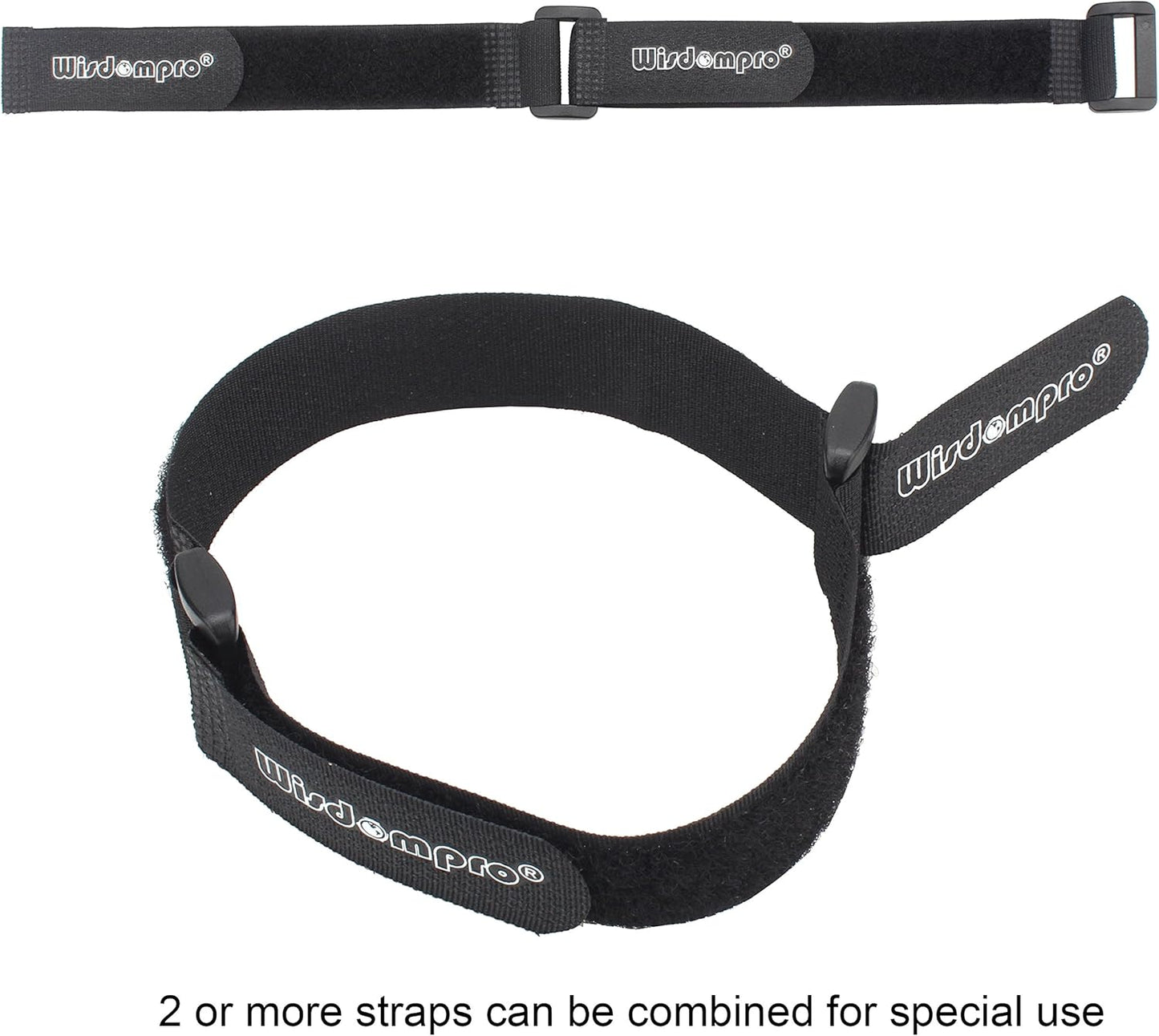 20 Pack 0.8 x 8 Inches Hook and Loop Reusable Fastening Cable Tie Down Straps by Wisdompro - Reusable, Durable Functional Ties to Keep Your Home, Office, Workspace from Tangled Messes of Cords