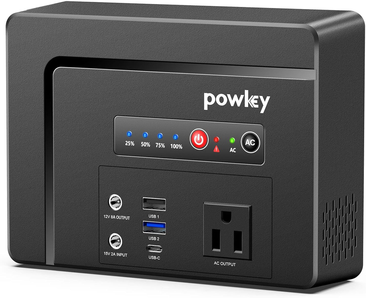 Powkey Portable Power Station 100W, 97Wh Small Portabl Generator with AC Outlet, Fast Charging PD65W USB C, USB A, DC Port, 26400mAh Portabe Laptop Charger for Outdoor Camping RV Home Battery Backup