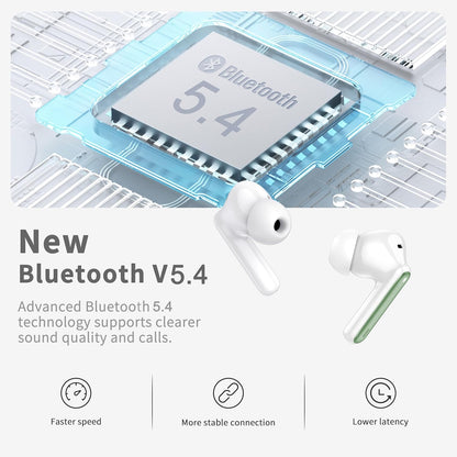 Wireless Earbuds, Bluetooth 5.4 Headphones in Ear with 4 ENC Noise Cancelling Mic, New Wireless Earphones HiFi Stereo Deep Bass 40H Playtime, in-Ear Bluetooth Earbuds LED Display IP7, USB-C, Green