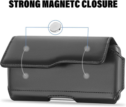 Holster Case for iPhone 15 Plus&15Pro Max, 14 Plus&14Pro Max, 13/12/11 Pro Max, Samsung Galaxy S24+ S23+ S22+ S21+ Plus Series, Phone Holder with Belt Clip (Fits Otterbox Commuter Case on)Black