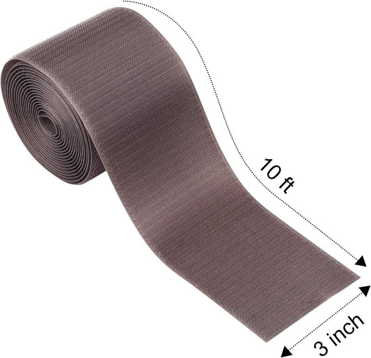 WILLBOND 2 Pack 10 ft x 3 Inch Cable Floor Strip Cable Cover Cords Carpet Protector Management Hook and Loop Tape for Wires on Floor Cords and Prevent a Trip Hazard (Gray)