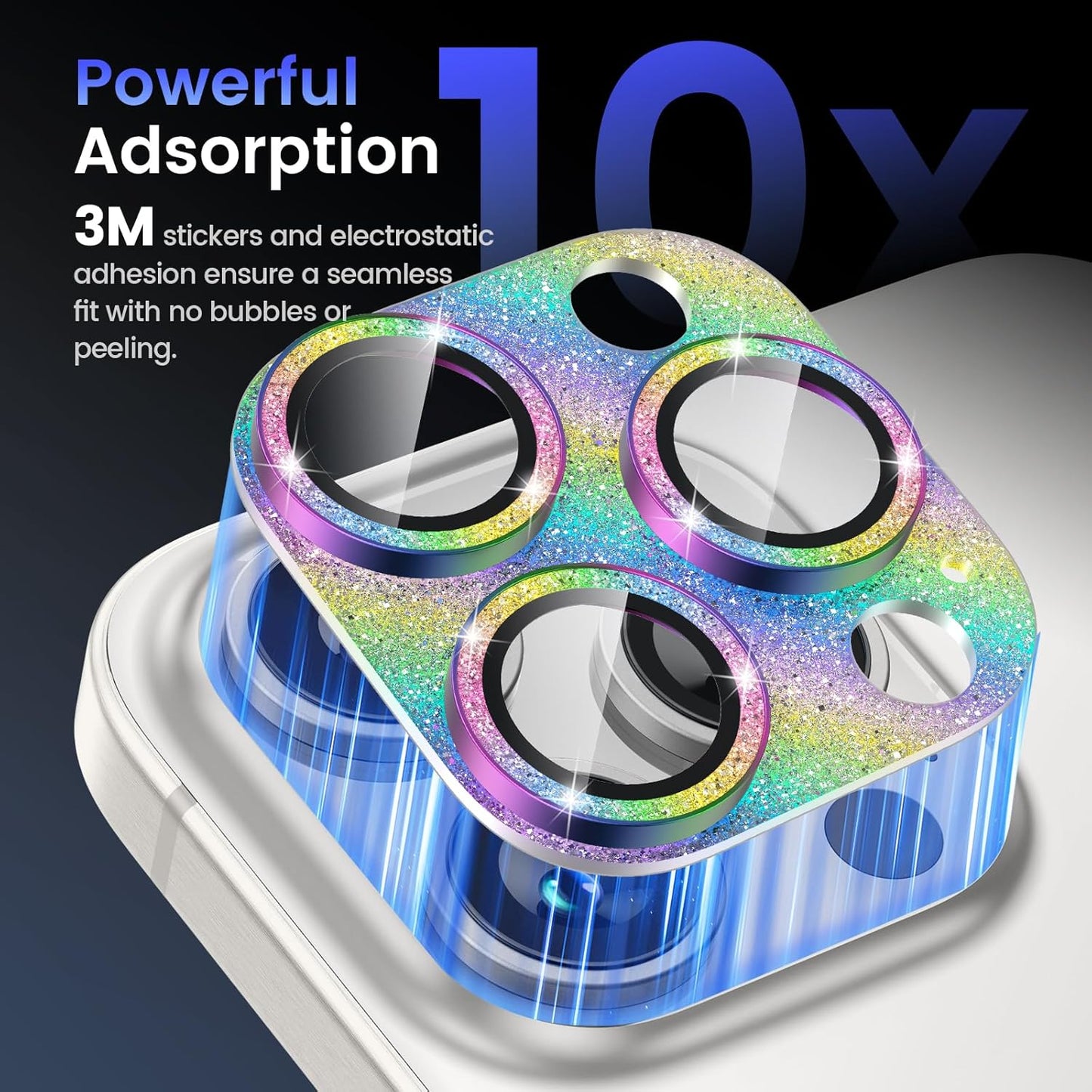 Tensea for iPhone 16 Pro/iPhone 16 Pro Max/iPhone 15 Pro/iPhone 15 Pro Max Camera Lens Protector, Metal Aluminum Alloy Tempered Glass Cover Camera Screen Protector Accessories, Case Friendly