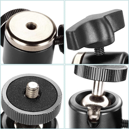 Neewer® Aluminum Alloy 360 Degree Rotating Swivel Mini Ball Head with 1/4" 3/8" Thread Base Mount for DSLR Camera Like Canon,Nikon,Sony/Camcorder/iPhone 6s/6/5S/5/4S/4,Gopro HD Hero 1/2/3/3+/4