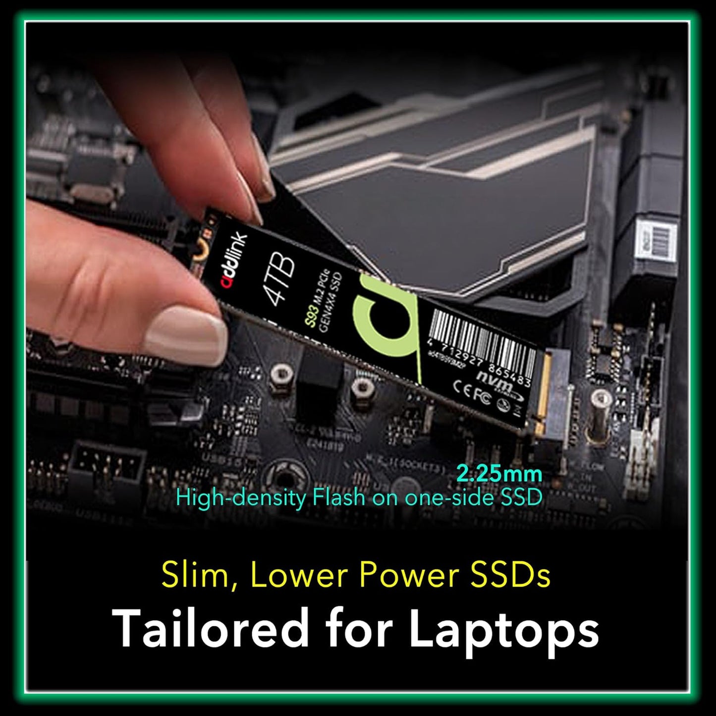 Addlink S93 4TB PCIe 4.0 M.2 Gen 4 Memory Expansion SSD, Up to 7400 MB/s, Internal Solid State Drive with HMB Technology for Laptop, Gaming and Creators