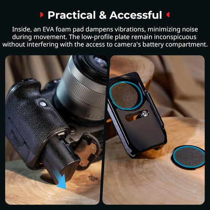 SmallRig Mount Plate for AirTag, Quick Release Camera Mount Baseplate for Arca-Type, Built-in EVA Pad, 1/4"-20 Screws, for Canon EOS R5 / R5 C / R5 Mark II / R6 / R7 / R10 - MD5424