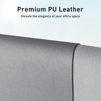 Aothia Leather Desk Pad Protector, Mouse Pad, Office Desk Mat, Non-Slip PU Leather Desk Blotter, Laptop Desk Pad, Waterproof Desk Writing Pad for Office and Home (31.5" x 15.7", Light Grey)