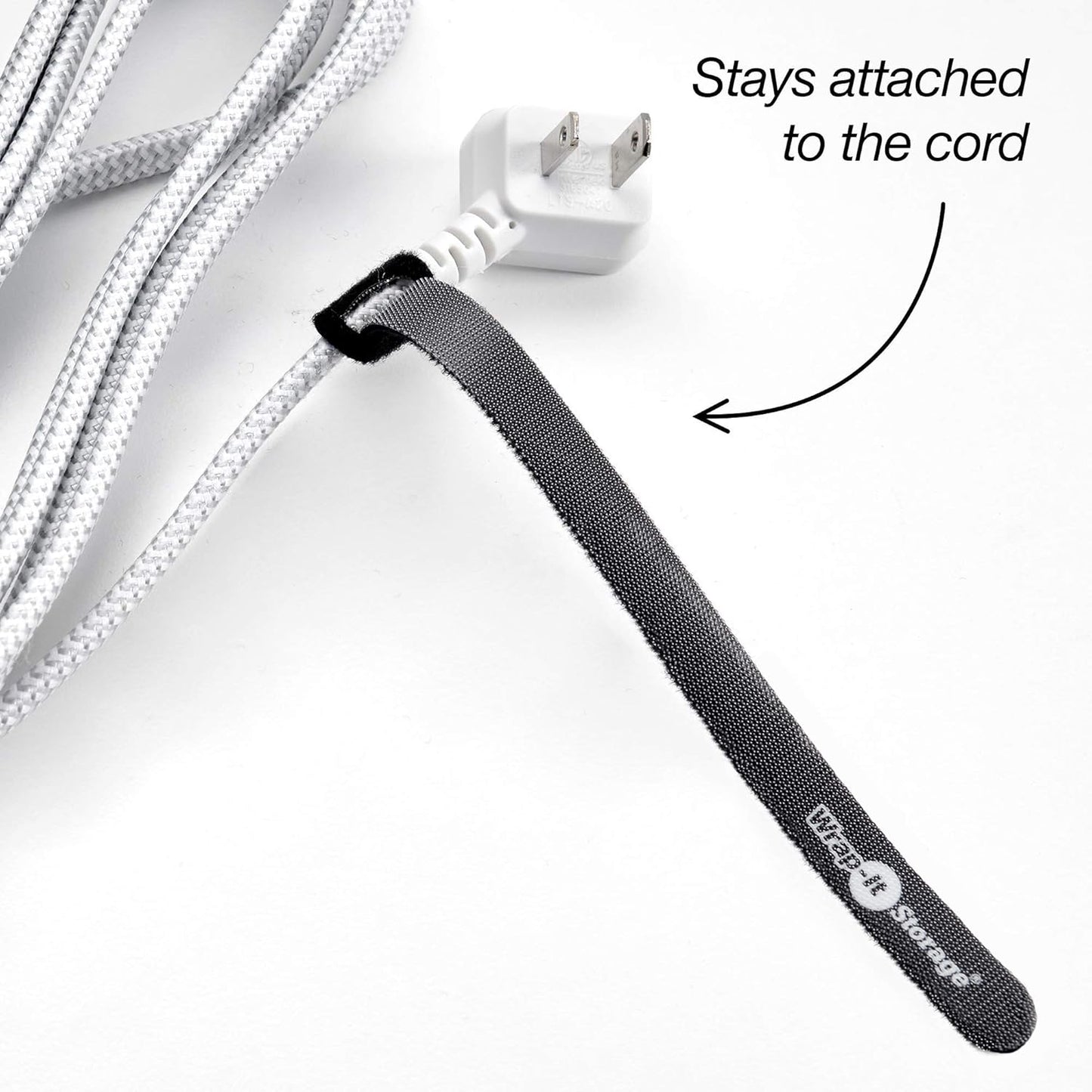 Self-Gripping Cable Ties by Wrap-It Storage, Multi-Color, 8 Inch Straps (30-pack) – Reusable Hook and Loop Cord Organizer Cable Ties for Cord Management and Desk or Office Organization