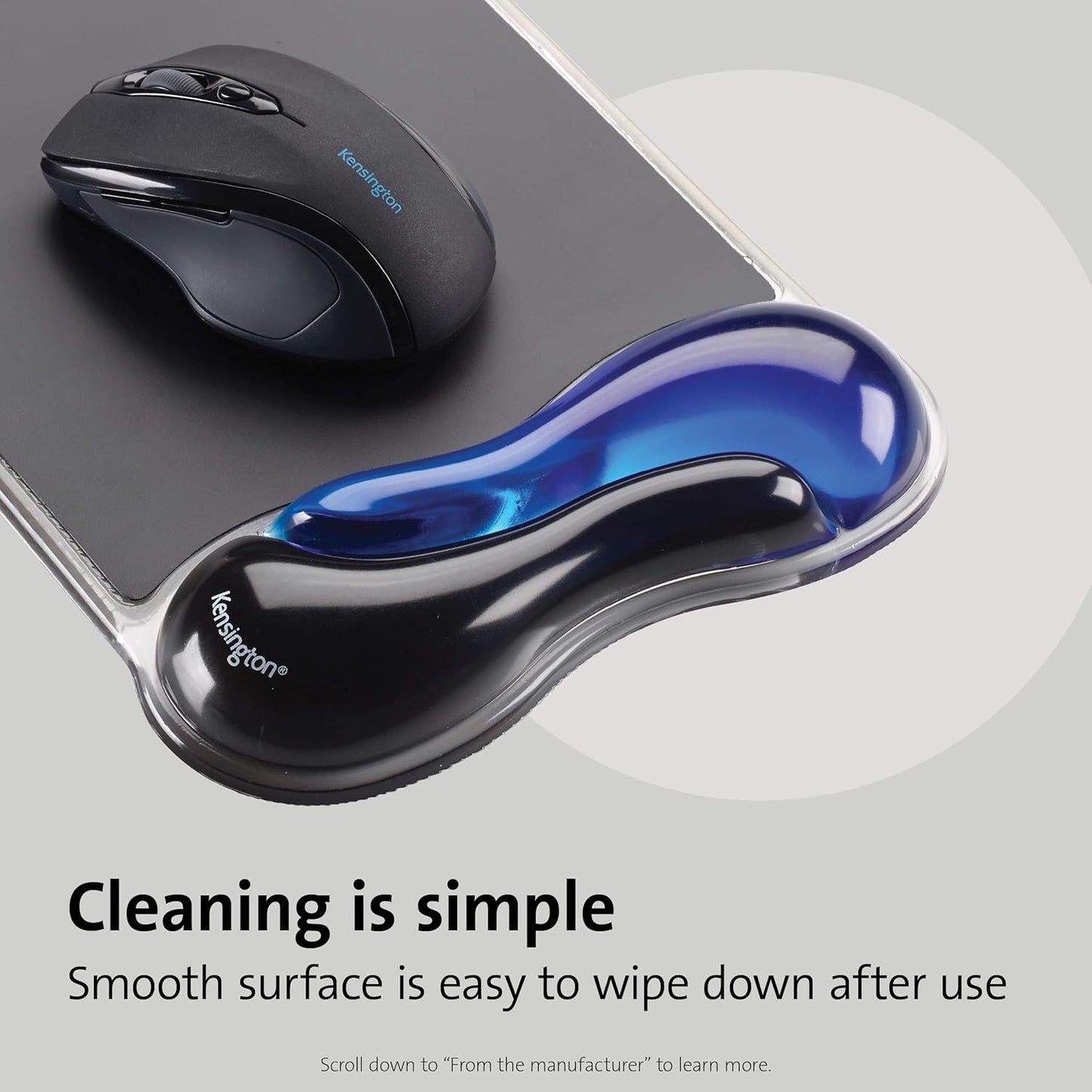 Kensington Duo Gel Mouse & Keyboard Wrist Rest Bundle Set, Ergonomic Keyboard and Mouse Pad With Wrist Support, Keyboard Wrist Rest, Computer Keyboard Pad, Cooling Gel, Non-Skid Backing, Blue K52920WW