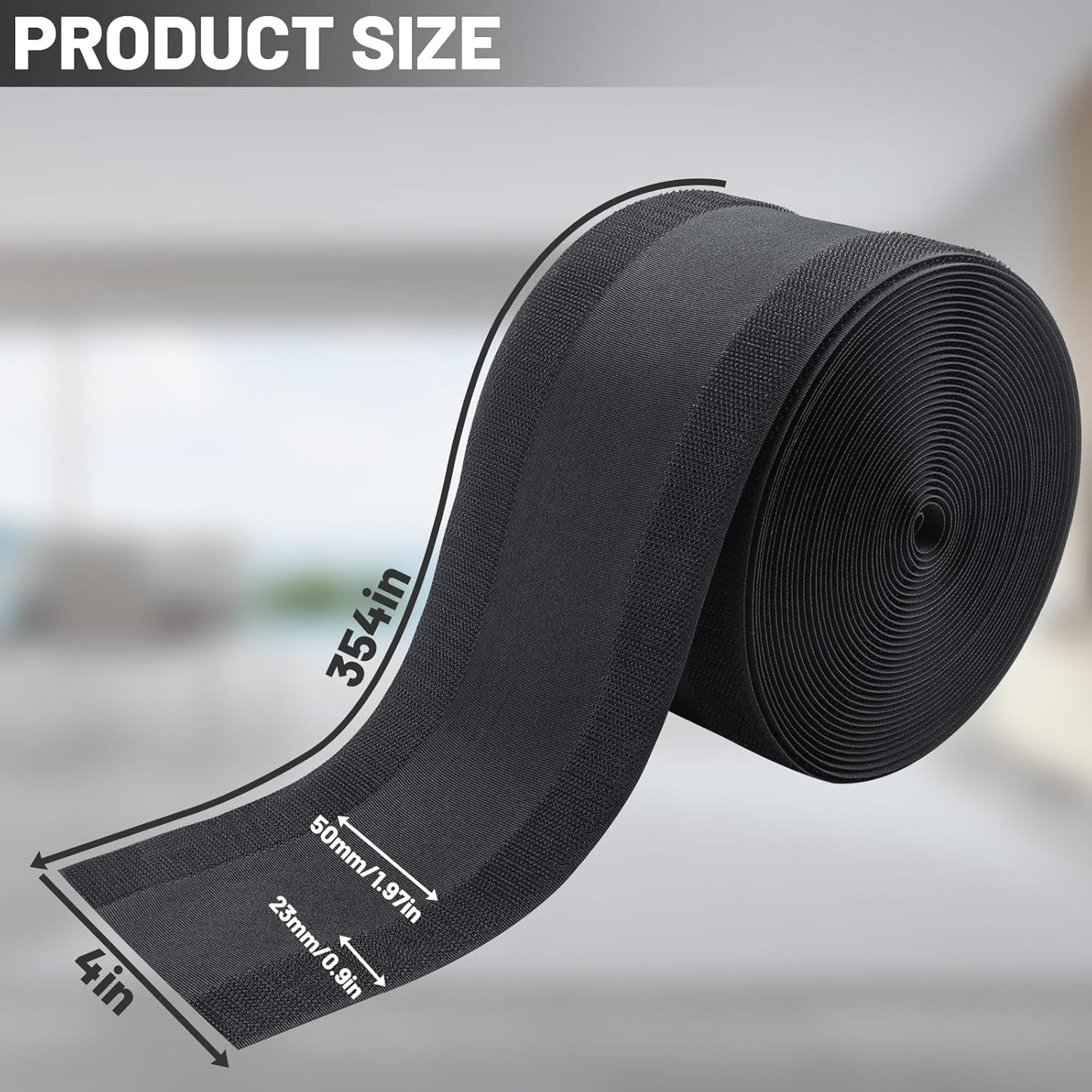 IHKFILAN Carpet Cord Cover Carpet Cable Management Under Desk Cable Grip Strip Black Hook and Loop Tape Cable Polyester Cover Protect Cables to Prevent Tripping Over Wires for Homes & Office (30ft)