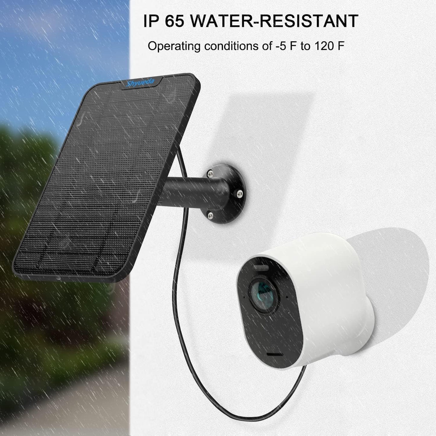 4W Solar Panel Charging Charger Compatible with Arlo Pro 3/Pro 4/Pro 5S 2K/Ultra/Ultra 2 /Go 2 only, 13.1ft Waterproof Charging Cable, IP65 Weatherproof Secure Wall Mount (3-Pack)