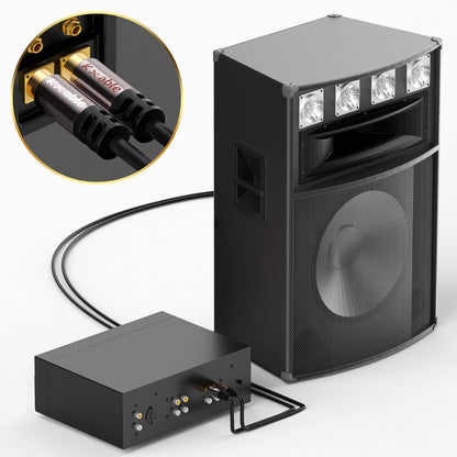 RCA Cable 100FT, 2RCA Male to 2RCA Male Stereo Audio Cable,【Oxygen-Free Copper, Hi-Fi Sound, Double Shielded】 2 RCA Car Audio Subwoofer Cord for Home Theater, HDTV, Amplifier, Hi-Fi System, Speaker