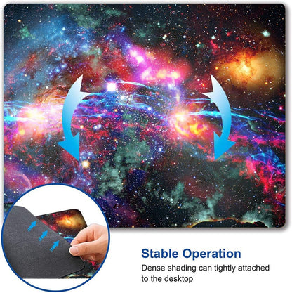 Galaxy and Nebula Mouse Pad, Milky Way Galaxy Mouse Pad, Gaming Mouse Mat Square Waterproof Mouse Pad Non-Slip Rubber Base MousePads for Office Home Laptop Travel, Solar Sysstem Orbit