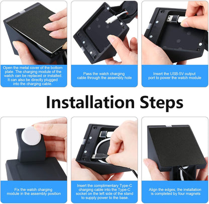 Suitable for iPhone MagSafe Battery Park Wireless Charging Stand, 3in1 Charging at The Same time. Support PD20W Output. Compatible with Apple Watch/Airpods Charging