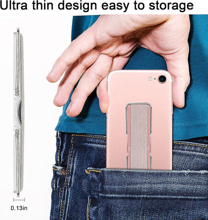 Cell Phone Holder for Hand, CISID Phone Finger Holder Loop Strap Grip with Stand for Phone Suitable for iPhone Samsung and Most Smartphones(Black Black Black Black 4PCS)