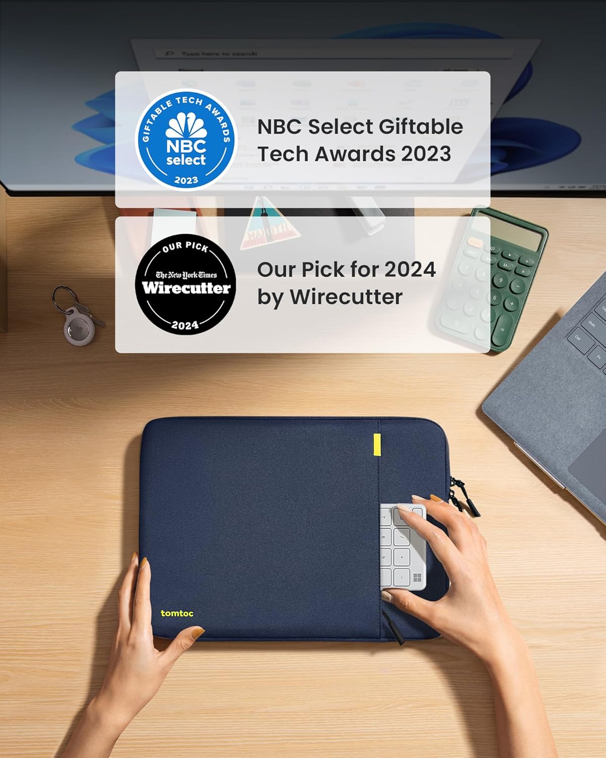 tomtoc 360° Protective Laptop Sleeve for 13.5-14.4 Inch Surface Laptop Studio/6/5/4/3, Surface Book, Water-Resistant Laptop Case for Acer Aspire/Swift 14, ASUS Vivobook/Zenbook 14, Jumper EZbook X3