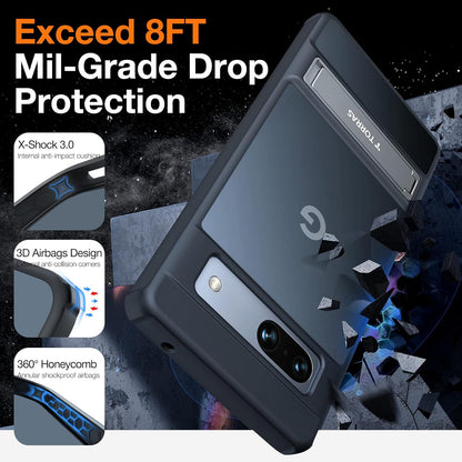 TORRAS Marsclimber for Google Pixel 7a Case [8FT Military-Grade Protection] [3 Stand Ways] with Firm Kickstand Comfortable and Non-Slip Gripping for Google Pixel 7a Phone Case Slim 5G 6.1 inch, Black