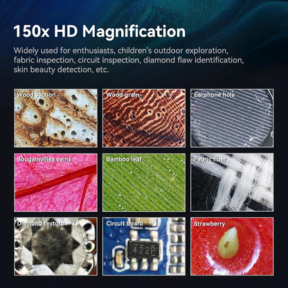 Kolertron Mobile Phone Microscope Lens, Universal with LED Ultraviolet lamp and CPL, Portable Digital Microscope Camera Accessory, Suitable for 90% iPhone/Android Phones (Note: Compatible)