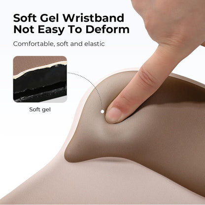 EooCoo Ergonomic Mouse Pad with Gel Wrist Rest Support Middle Concave Design, Relieve Wrist Pain Mousepad, Non-Slip Base for Laptop, Office Desk Accessories, Carpal Tunnel Syndrome