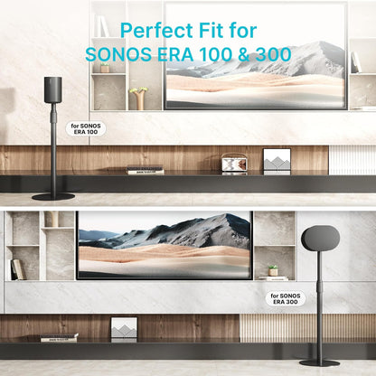 Speaker Stand Compatible with SONOS Era 300 and Era 100, Height Adjustable up to 42.6'', Floor Stand with Cable Management, Speaker Mount, Black, 1 Pack
