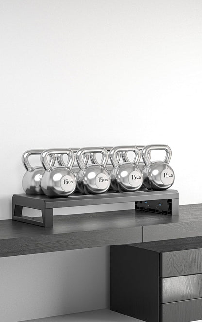 2-Tier Metal Computer Monitor Stand & Laptop Desk Shelf, 21.6 Inches, 22W Charging, 2 USB 3.0, 1 USB 2.0, Heavy Duty, Black, Metal