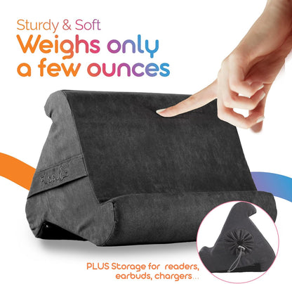 Flippy Tablet Pillow Stand - Cushion Tablet Stand & Holder, Bed Support for Lap and Desk, Compatible with Phone & Book Reading: Kindle, iPad Pro, iPhone & Samsung - Smokey
