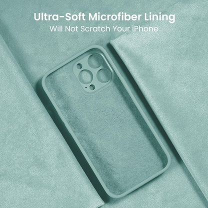 FireNova Designed for iPhone 15 Pro Case, Silicone Upgraded [Camera Protection] Phone Case with [2 Screen Protectors], Soft Anti-Scratch Microfiber Lining Inside, 6.1 inch, Mint Green