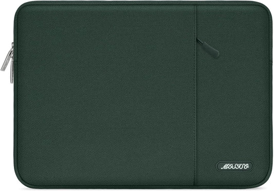 MOSISO Laptop Case 16 inch, 15-15.6 inch Laptop Sleeve Compatible with MacBook Pro 16 M4 M3 M2 M1, HP Acer Dell Lenovo ASUS Notebook, Polyester Vertical Computer Sleeve Bag with Pocket, Midnight Green